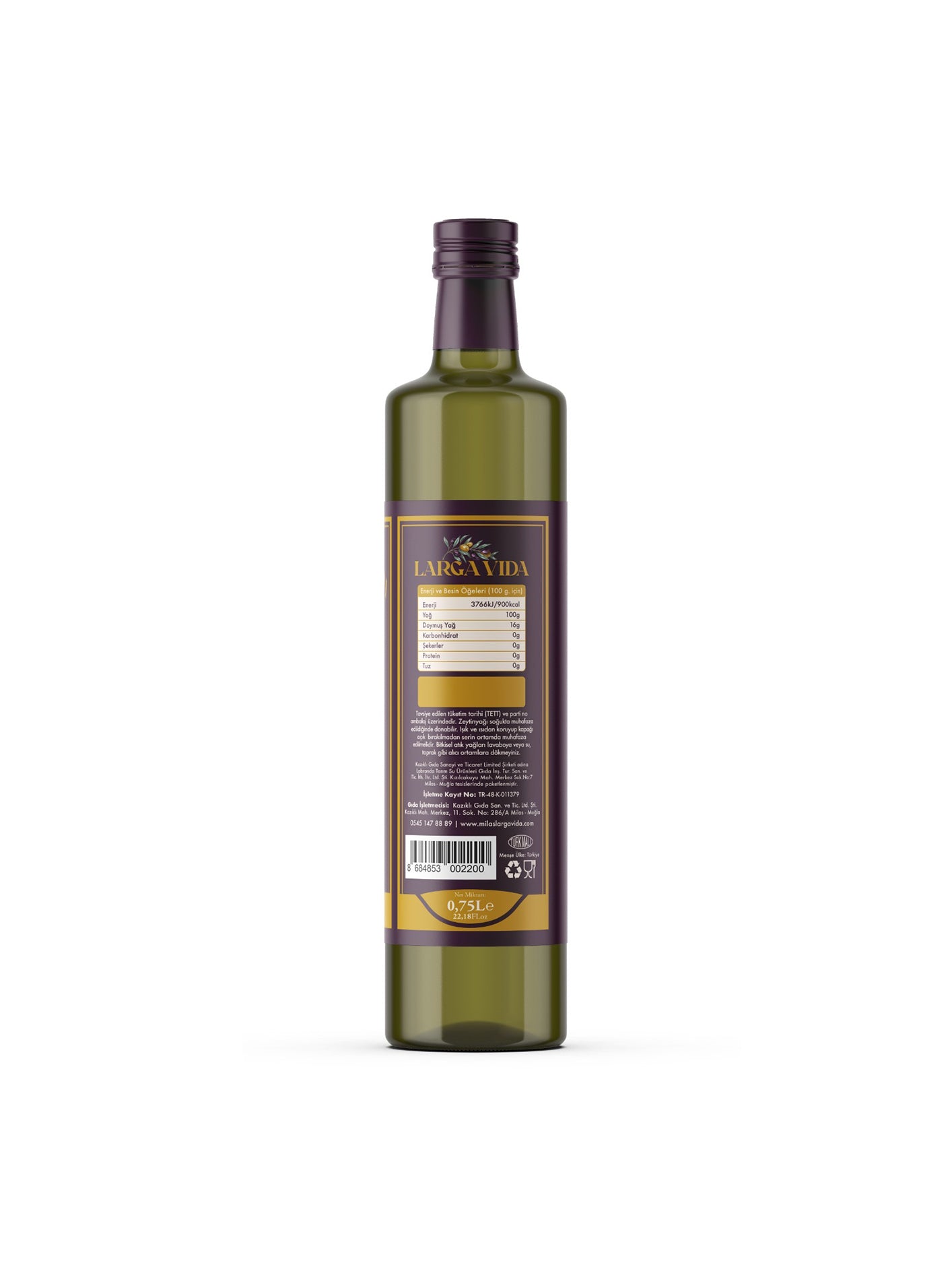 Natürel Erken Hasat Soğuk Sıkım Zeytinyağı 750ml
