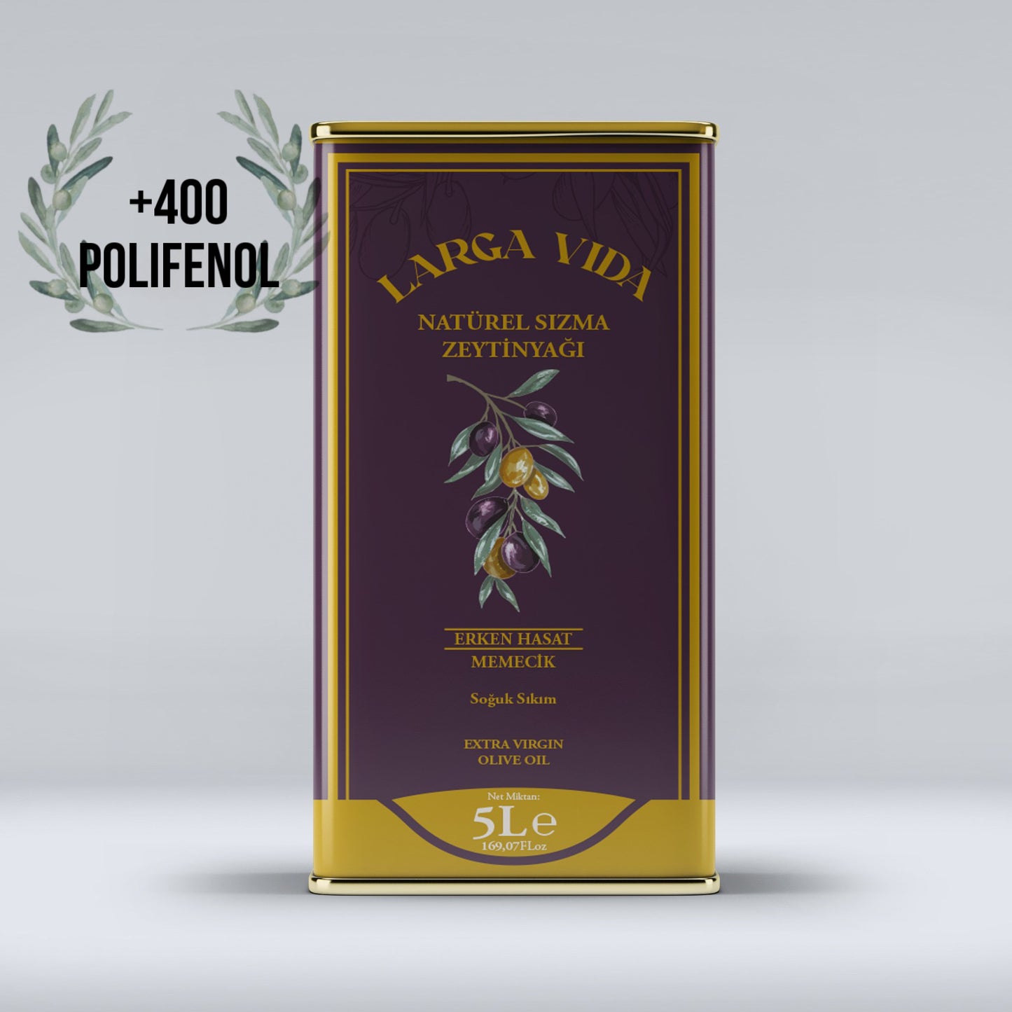 Natürel Erken Hasat Soğuk Sıkım Zeytinyağı 5lt